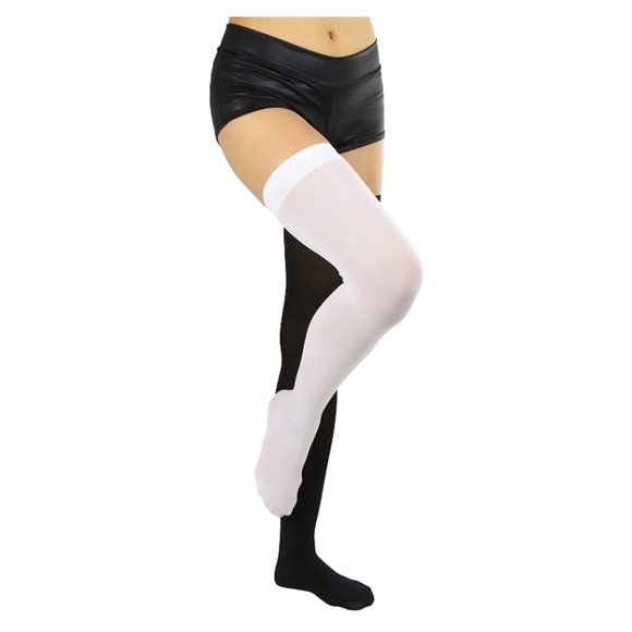 1 Blk/1 Red Thigh High Stockings/Over the Knee Socks - Picture 5 of 12